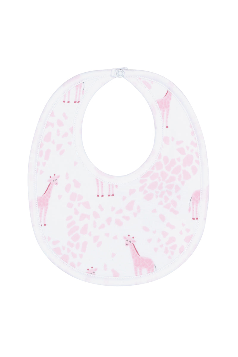 Pink Giraffe Print Bib