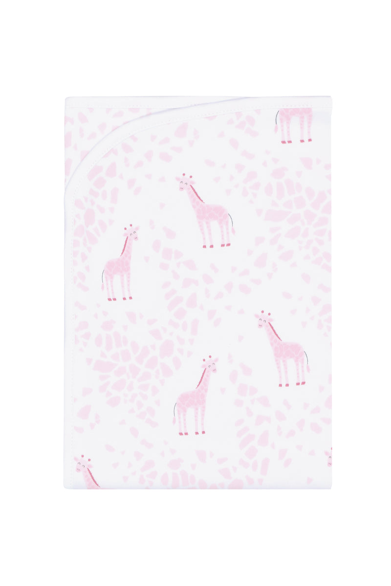 Pink Giraffe Print Blanket