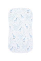 Blue Giraffe Print Burp Cloth