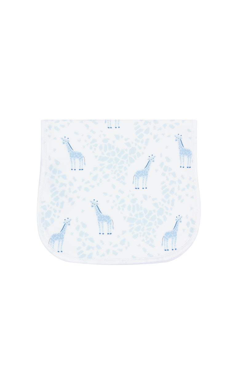 Blue Giraffe Print Burp Cloth