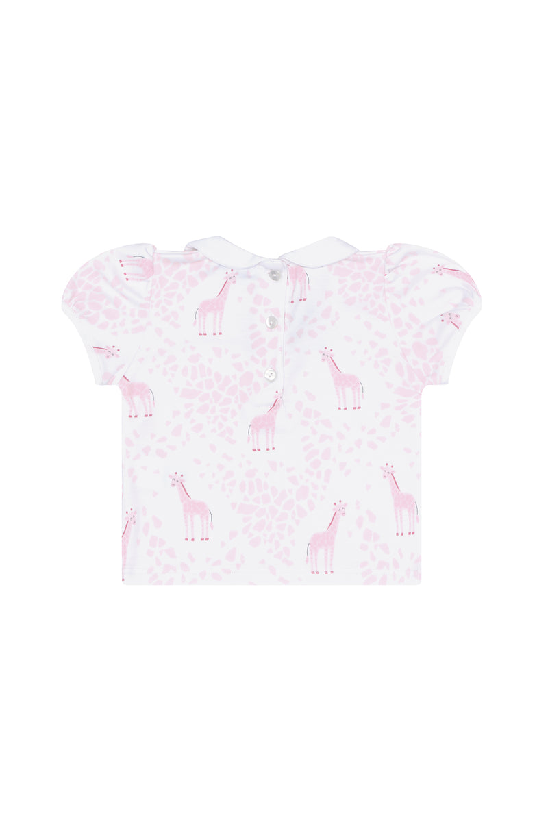 Pink Giraffe Print Diaper Cover Set