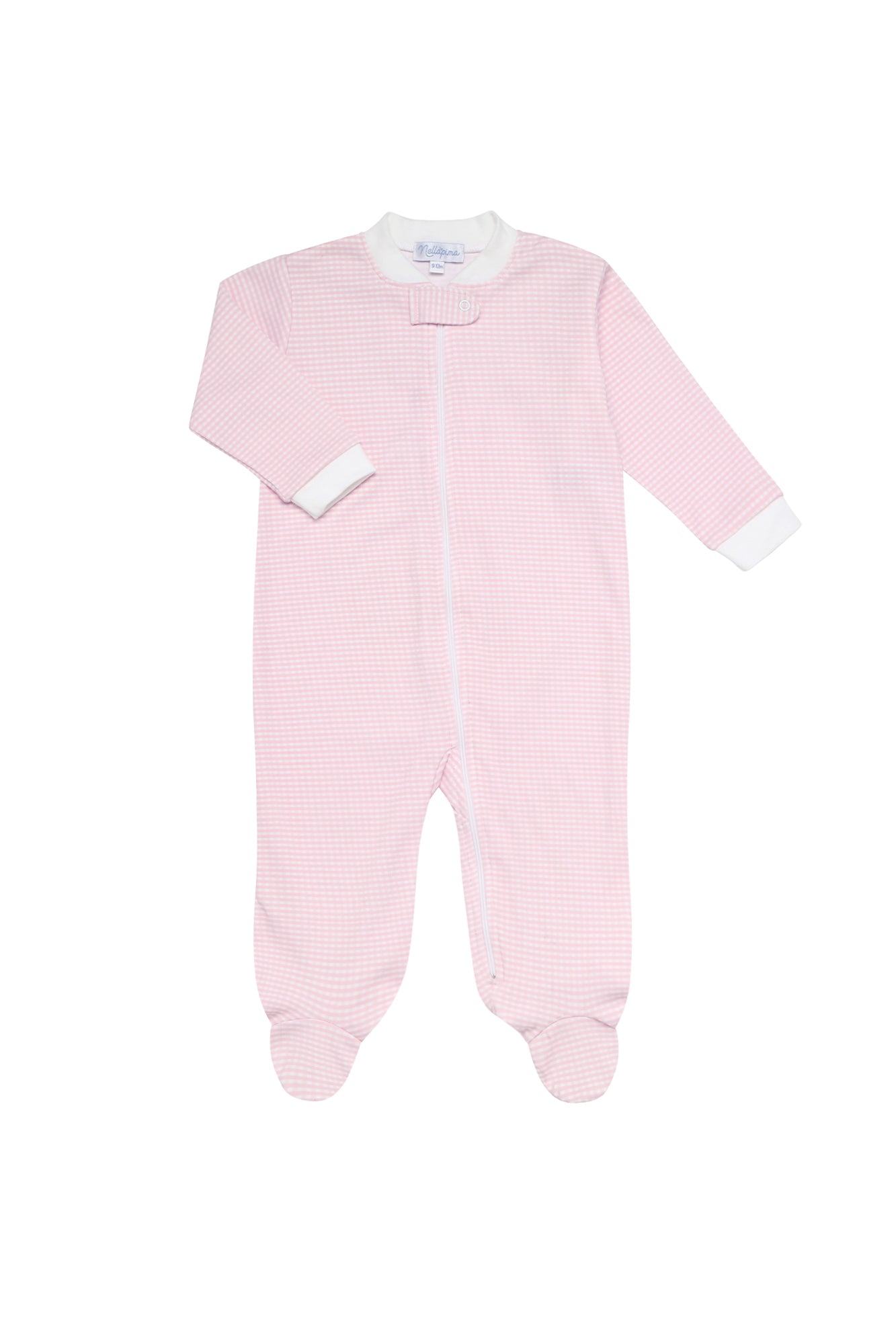 Knit Collar Footie- Pink