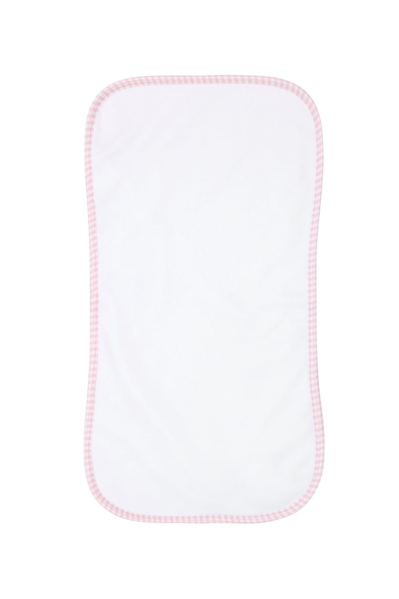 Pink Gingham Burp Cloth