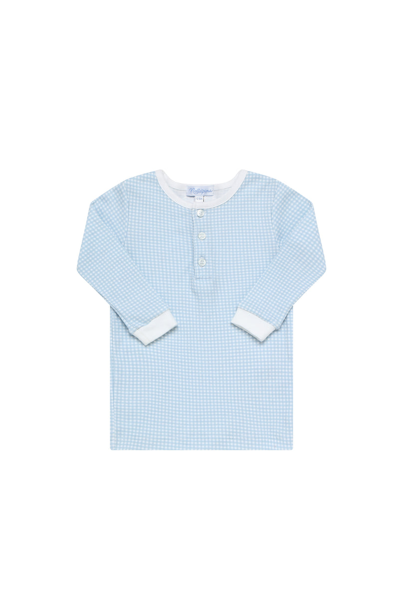 Blue Gingham Baby Pajamas