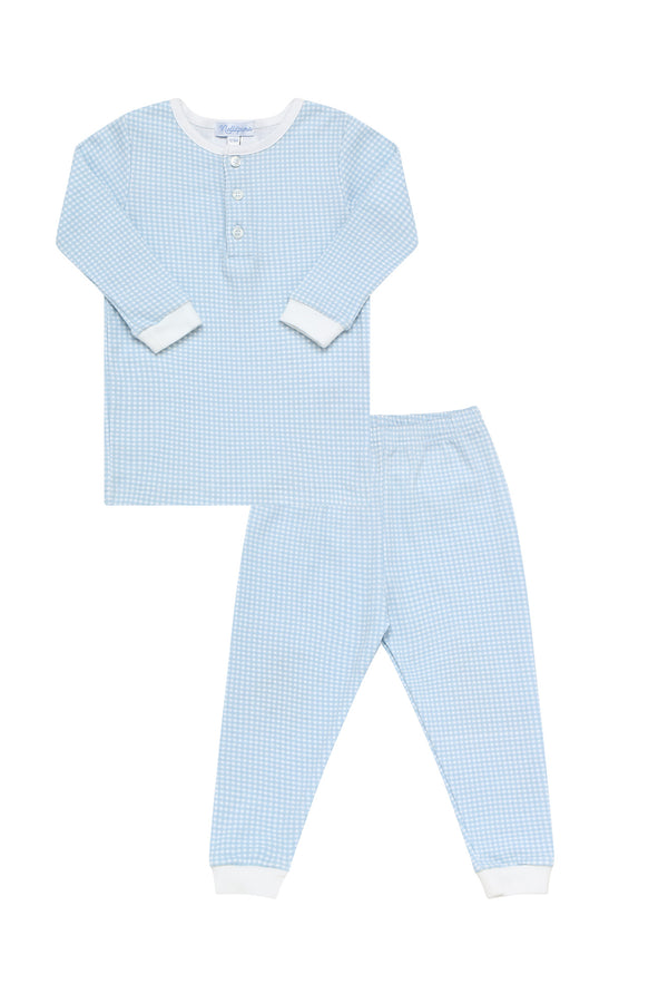 Blue Gingham Baby Pajamas