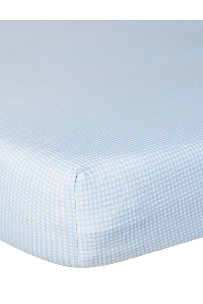 Blue Gingham Crib Sheets