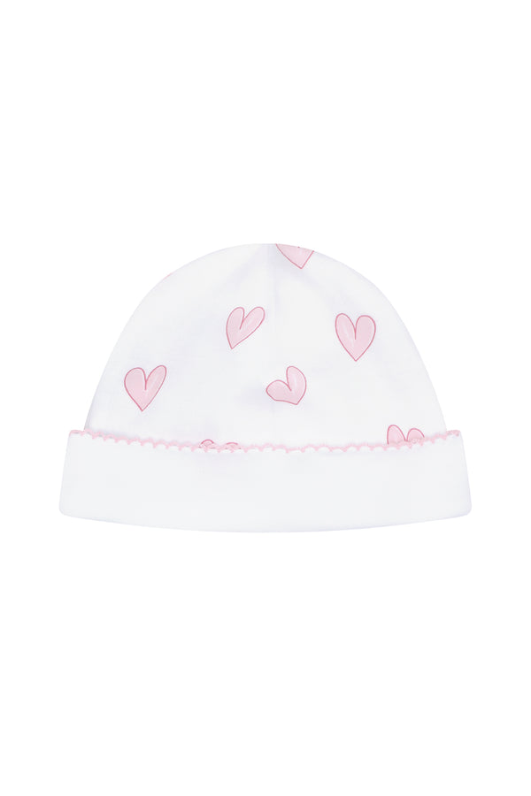 Pink Heart Print Hat
