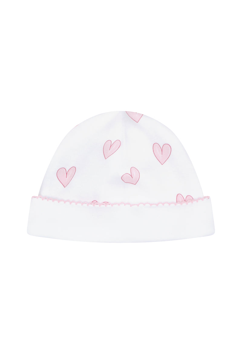 Pink Heart Print Hat