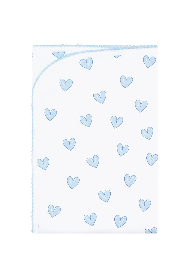 Blue Heart Print Blanket
