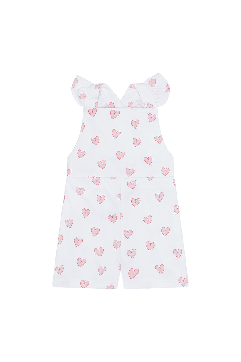 Pink Heart Print Romper