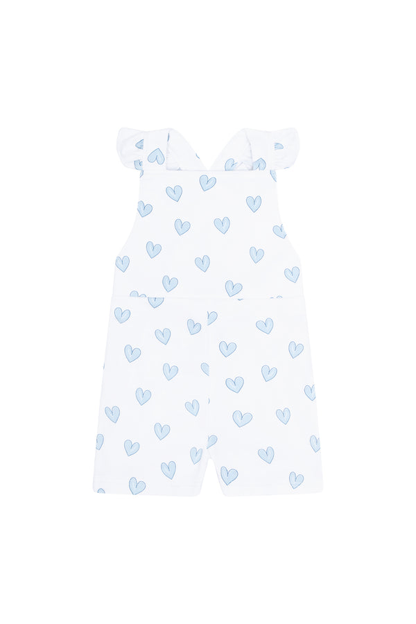 Blue Heart Print Romper