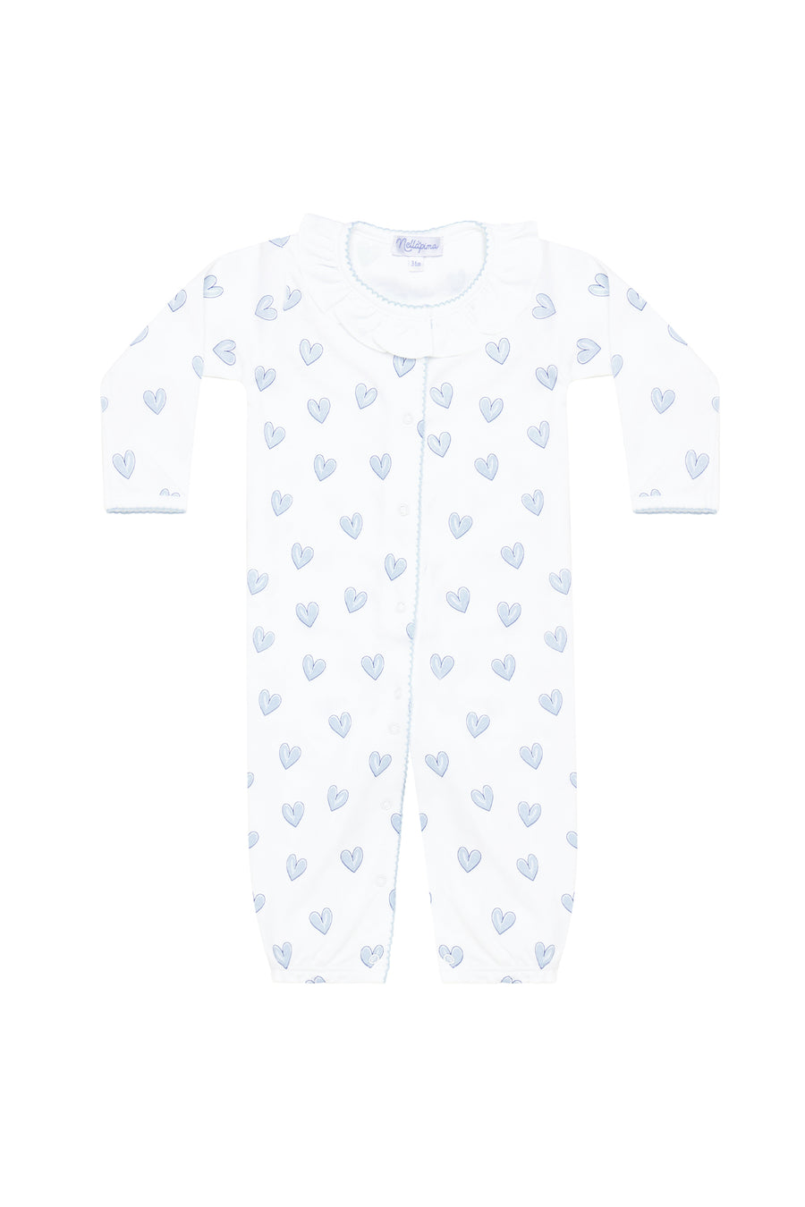 Blue Heart Print Converter Gown