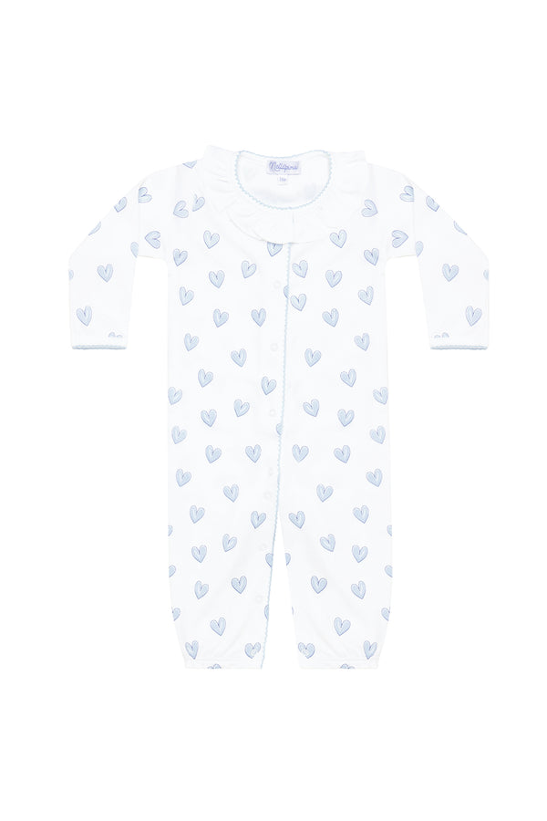 Blue Heart Print Converter Gown