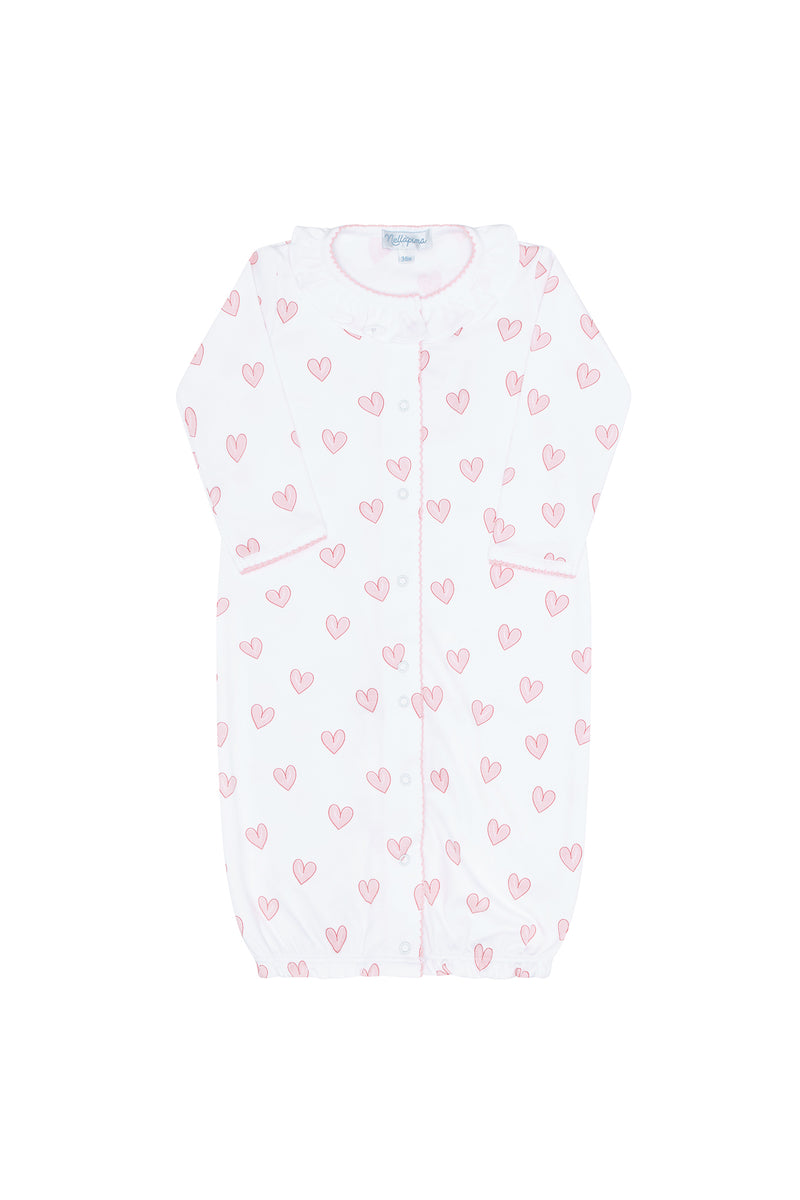 Pink Heart Print Converter Gown