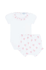 Pink Heart Print Onesie Set