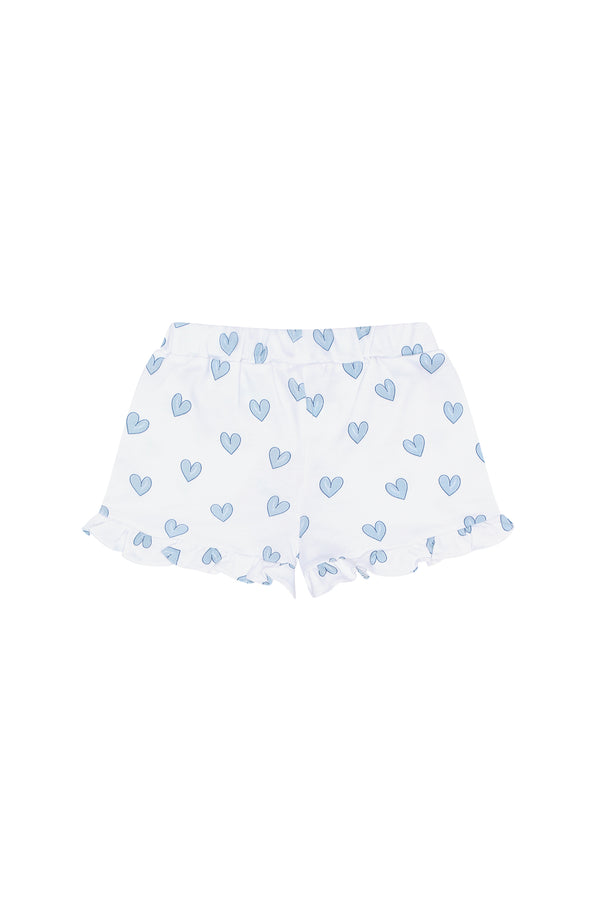 Blue Heart Print Shorts