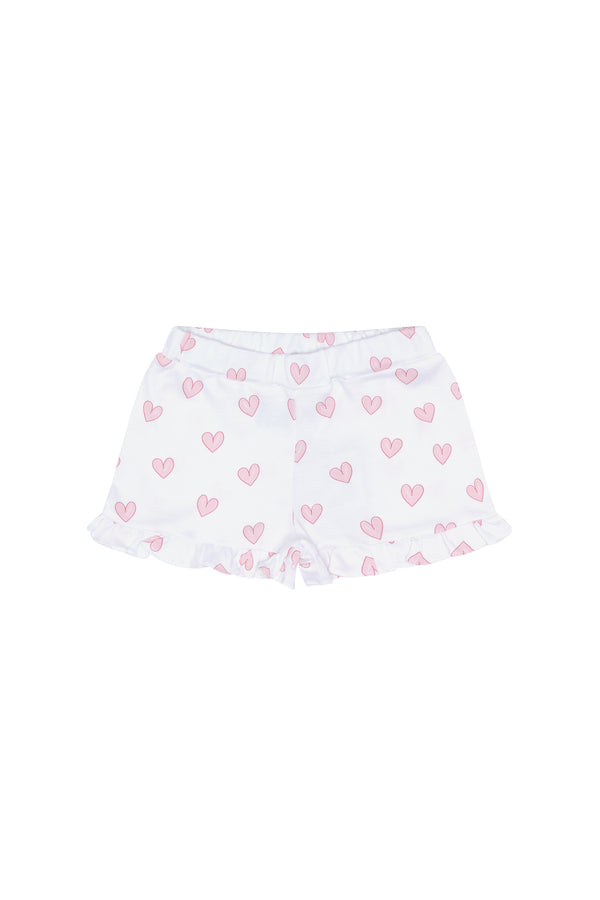 Pink Heart Print Shorts