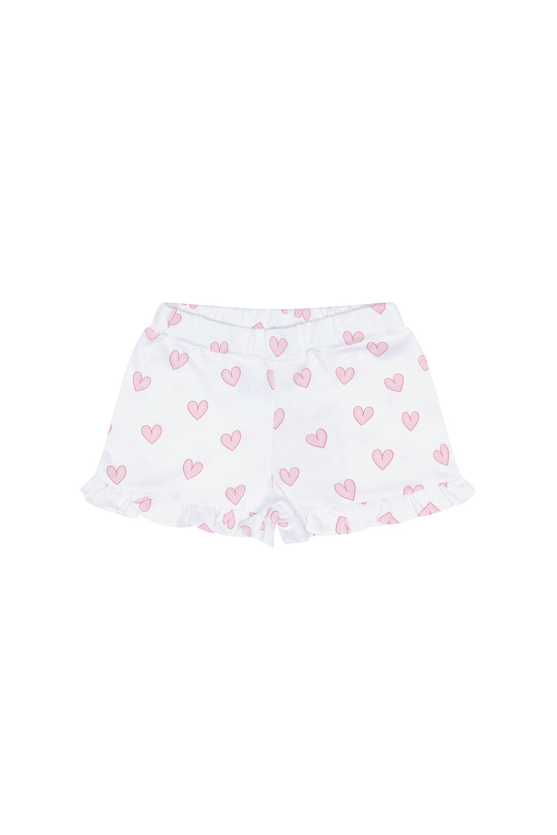 Pink Heart Print Shorts