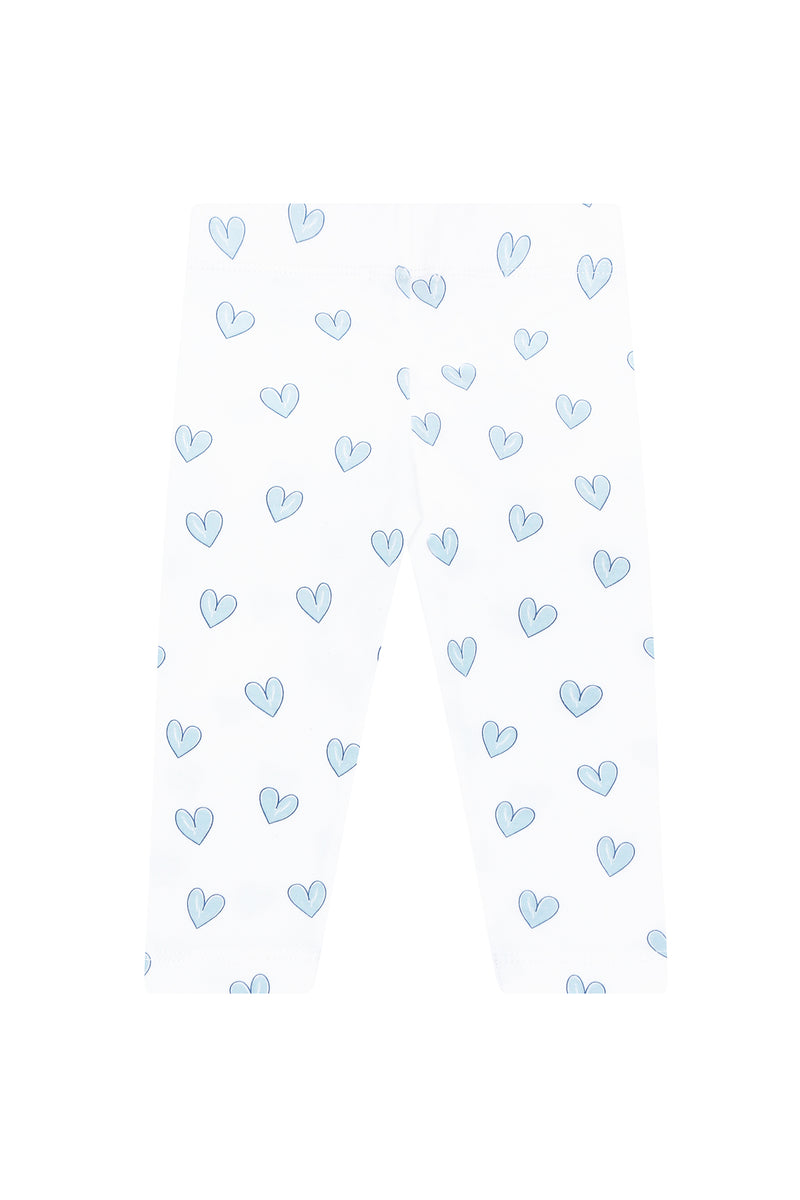 Buy Blue Heart Print Pima Leggings