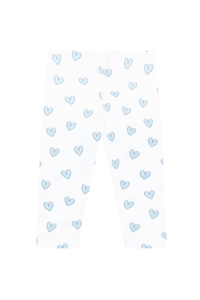 Blue Heart Print Pima Leggings