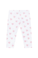 Pink Heart Print Pima Leggings