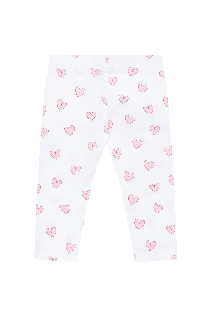 Pink Heart Print Pima Leggings