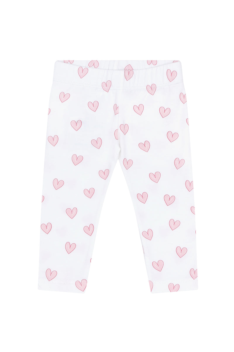Pink Heart Print Pima Leggings