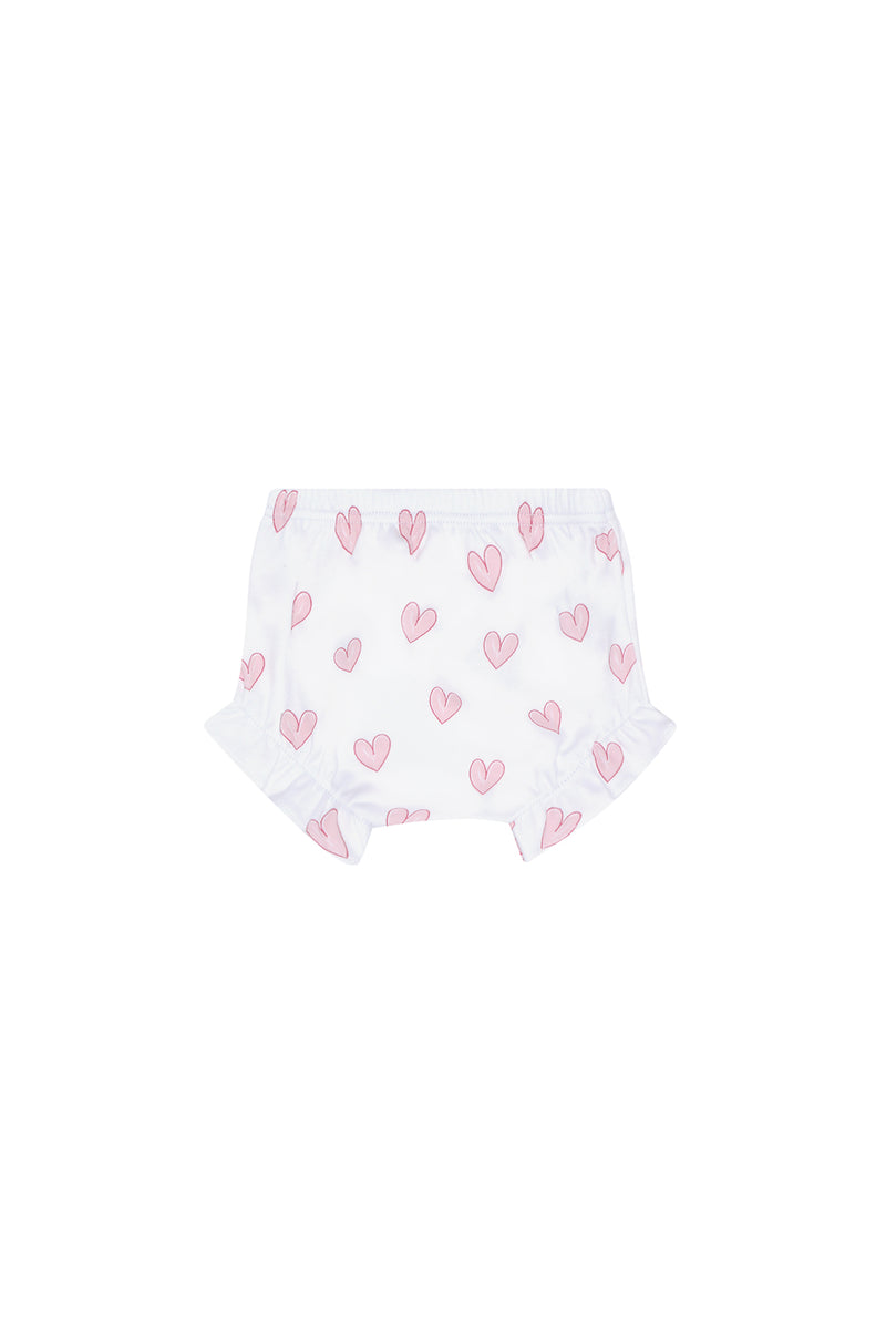 Pink Heart Print Diaper Cover Set