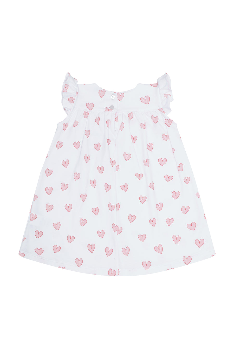 Pink Heart Print Scoop Neck Dress