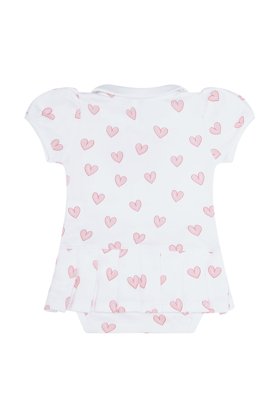 Pink Heart Print Onesie Dress