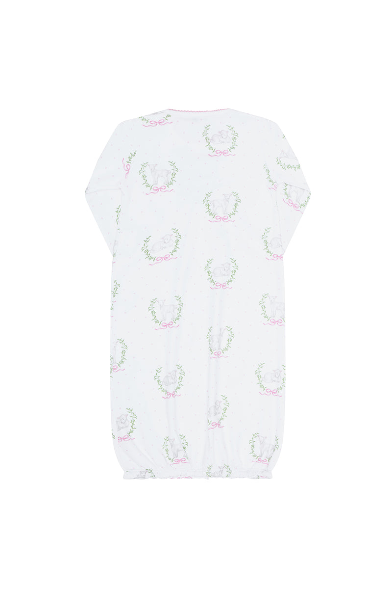 Pink Lamb Print Gown 