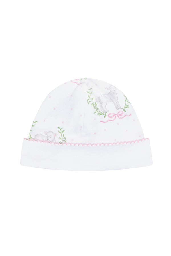 Pink Lamb Print Hat