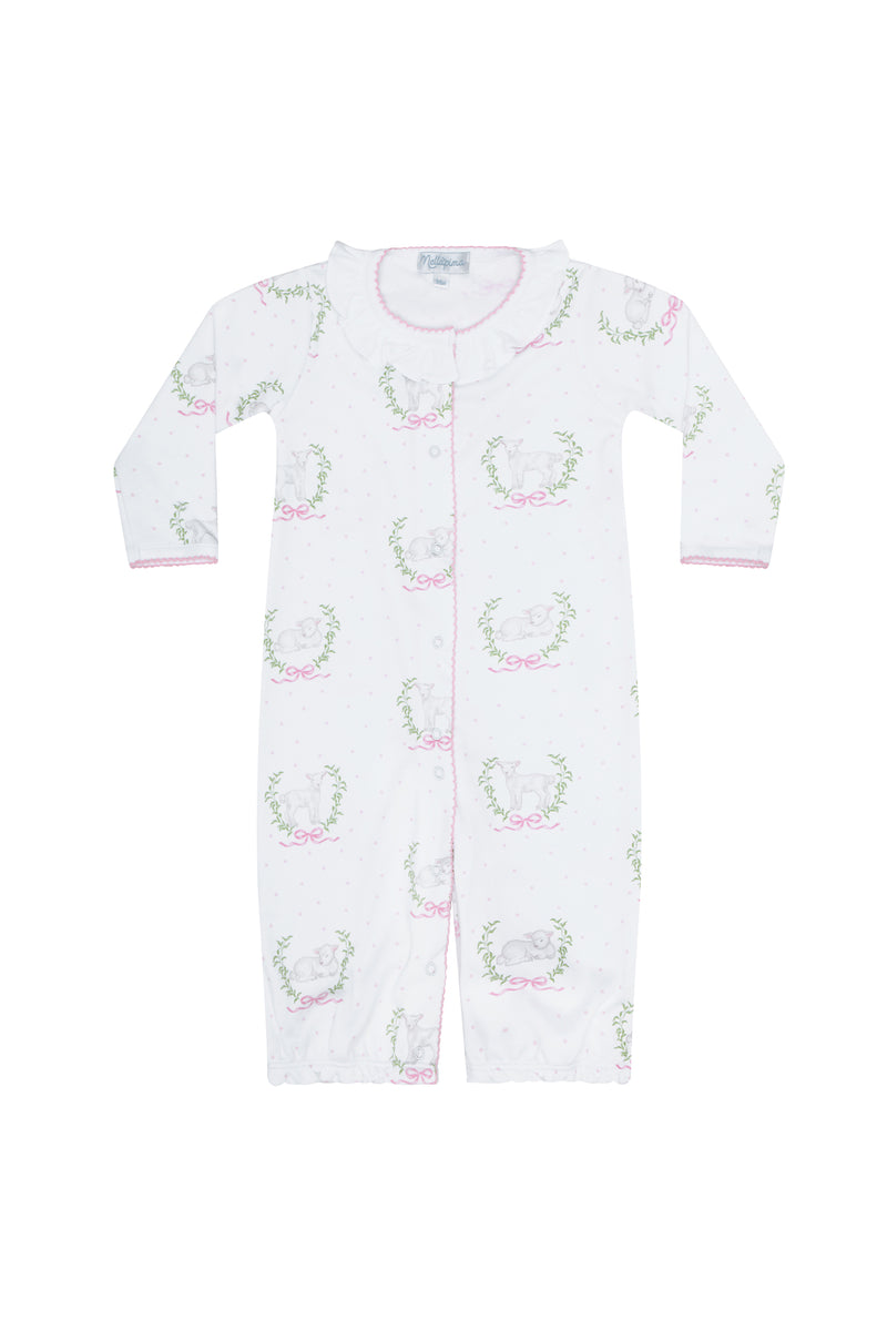 Pink Lamb Print Converter Gown