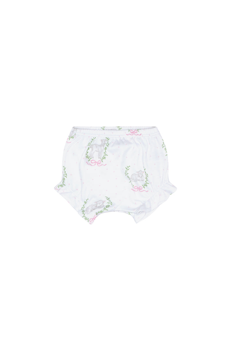 Pink Lamb Print Diaper Cover Set