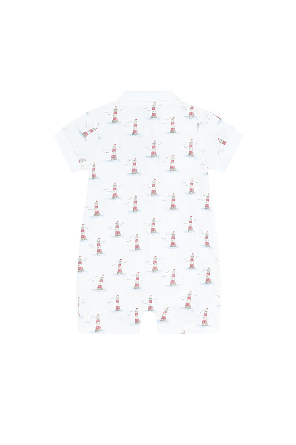 Lighthouse Print Romper Short Sleeve
