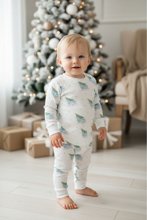 Blue Merry Sleighs Pajamas