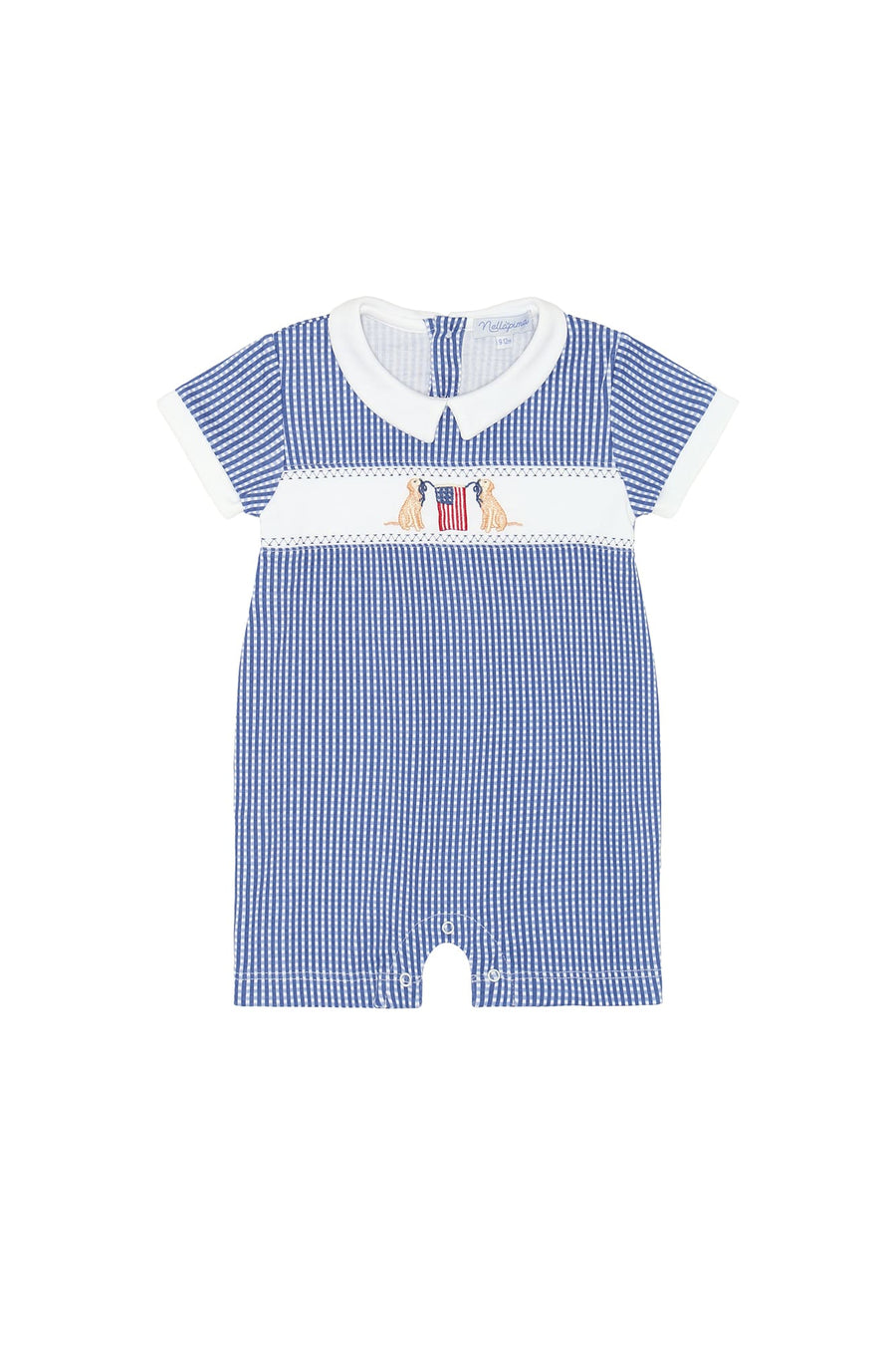 Nellapima American Pups Boys Romper Blue Front