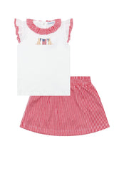 Nellapima American Pups Classic Skort Set Red Set
