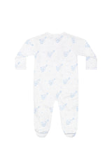 Nellapima Blue Elephant Zipper Footie Back