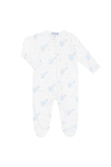 Nellapima Blue Elephant Zipper Footie 
Front