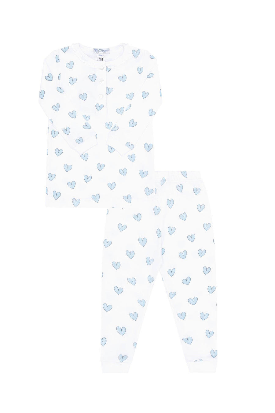 Nellapima-Heart-Print-Pajama-Blue-Set