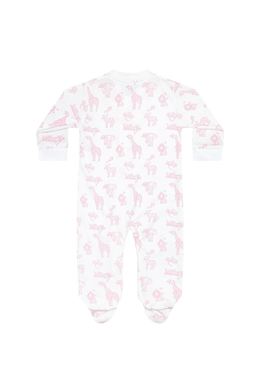 Nellapima Pink Safar Zipper Footie Pink Back
