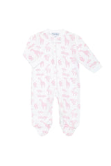 Nellapima Pink Safar Zipper Footie Pink Front
