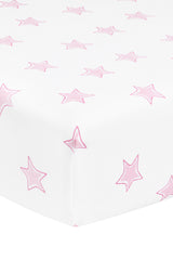 Nellapima Stars Print Crib Sheets Pink Detail