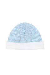 Blue Gingham Baby Hat