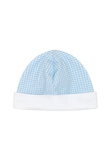 Blue Gingham Baby Hat