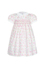 Butterflies Print Smocked Dress