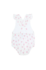 Pink Heart Print Ruffle Bubble