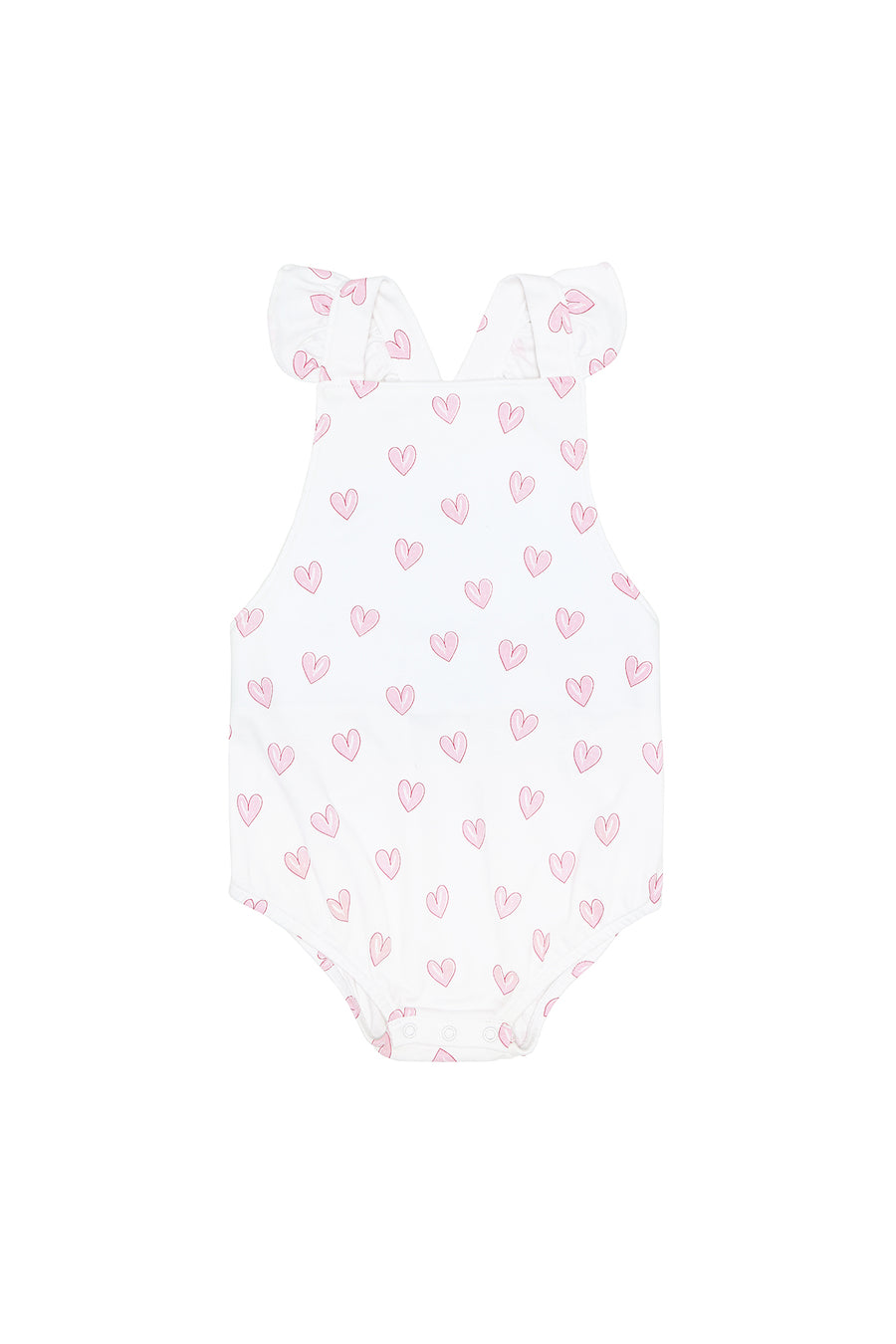 Pink Heart Print Ruffle Bubble