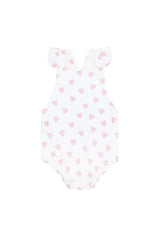 Pink Heart Print Ruffle Bubble